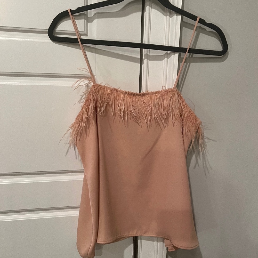 Zara tank with feathers